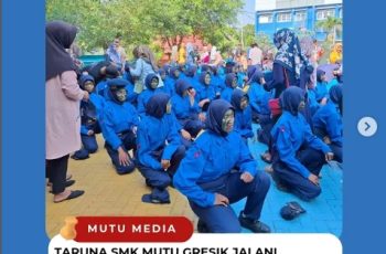 TARUNA SMK MUTU GRESIK JALANI LATDASTAR DI PANCENG, DITUTUP DENGAN PROSESI HARU PEMBARETAN