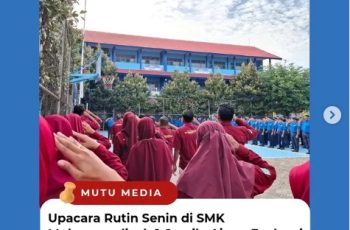 Upacara Rutin Senin di SMK Muhammadiyah 1 Gresik: Ajang Evaluasi Diri dan Apresiasi Prestasi Siswa